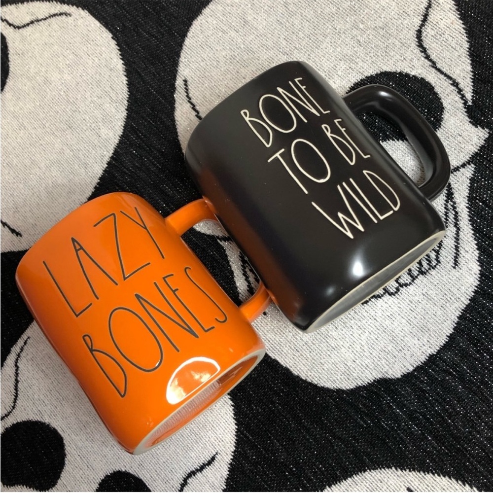 Set of Two Halloween Mugs - Orange and Black